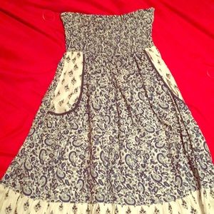 Strapless paisley dress